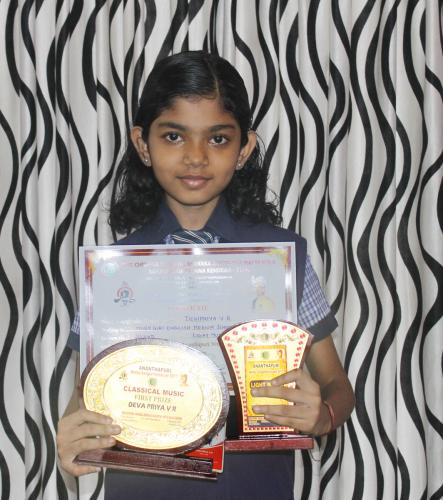 Devi Priya got 1st & 2nd Prize in  Classical Music & Light Music 